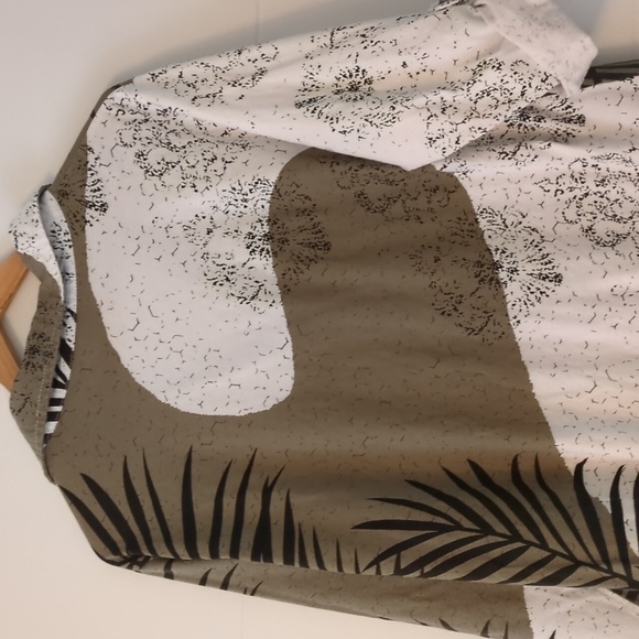 Parsley& Sage Button Down Rolled Tab sleeves Boho Casual Stretchy Relaxed Shirt - Picture 7 of 8